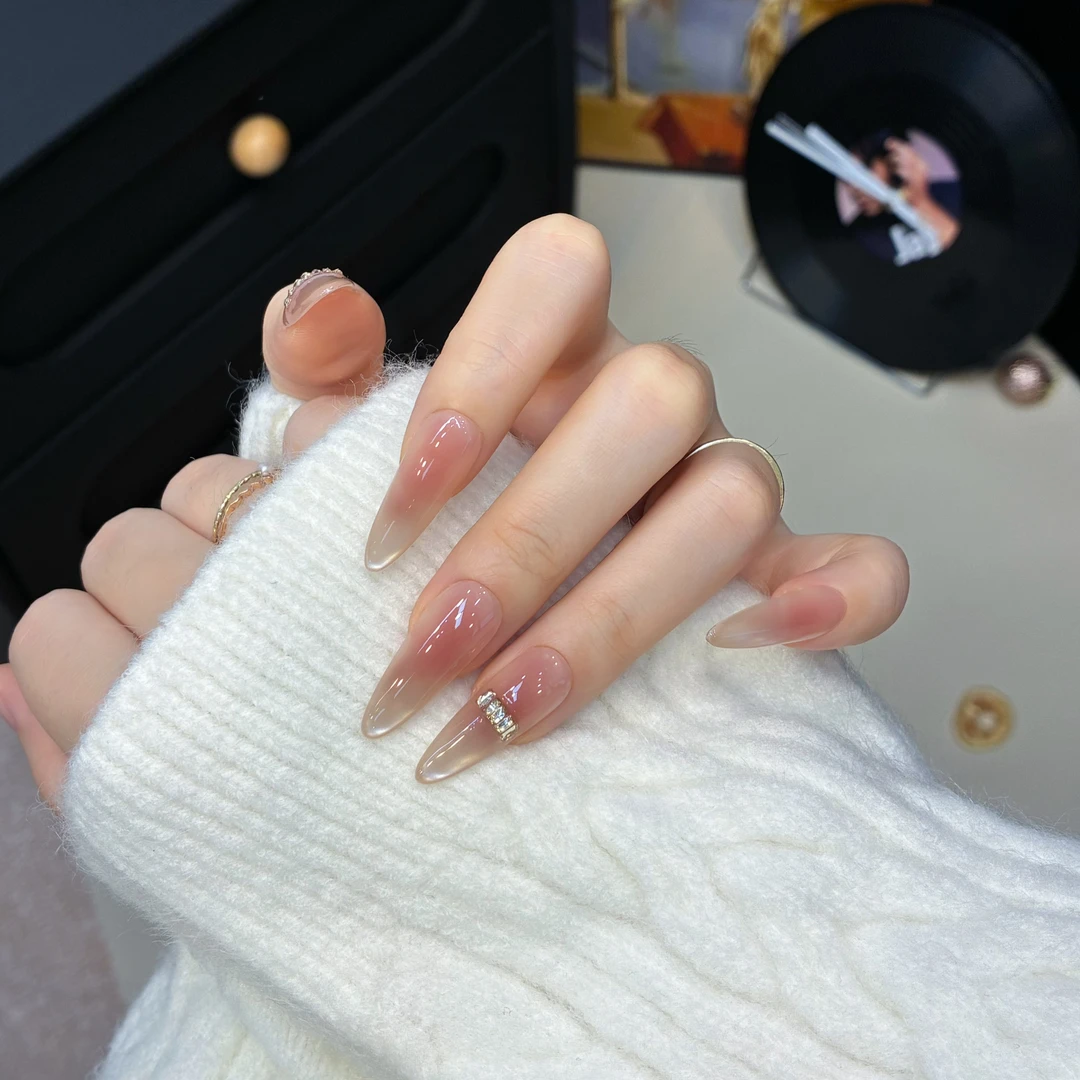 【天使之城】秋冬纯欲显白高级感纯手工穿戴甲美甲冰透渐变猫眼极简