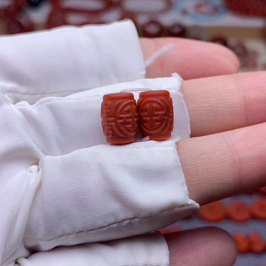 未镶嵌配饰南红玛瑙博古文桶珠 矿点