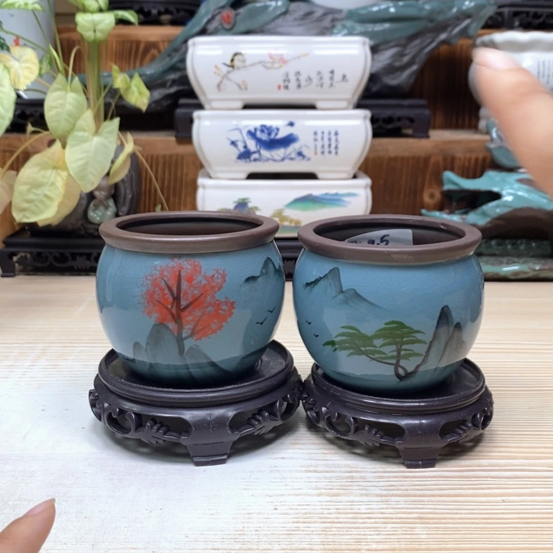 紫砂花盆陶瓷艺术花盆陶瓷