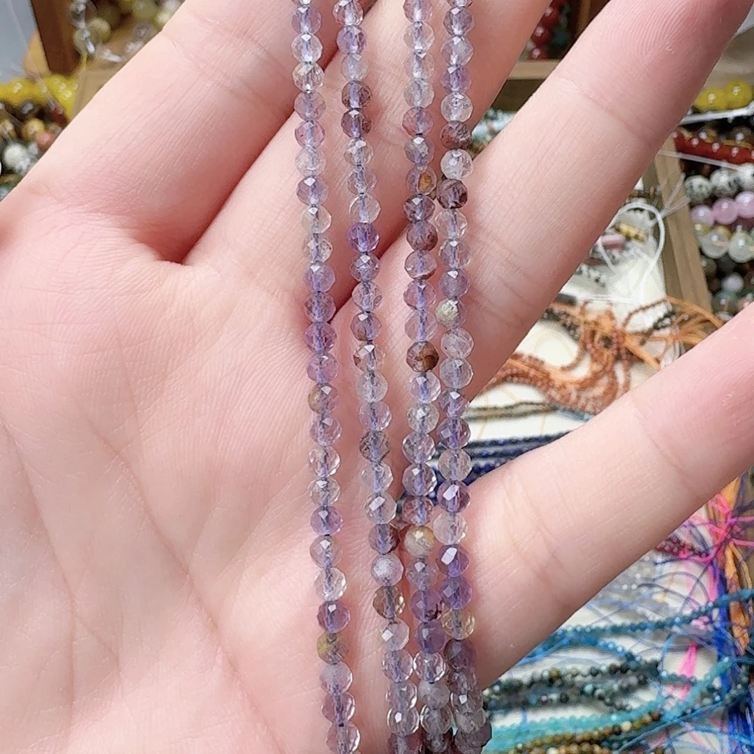 未镶嵌玛瑙/玉髓珠宝半成品卡3紫幽灵一条