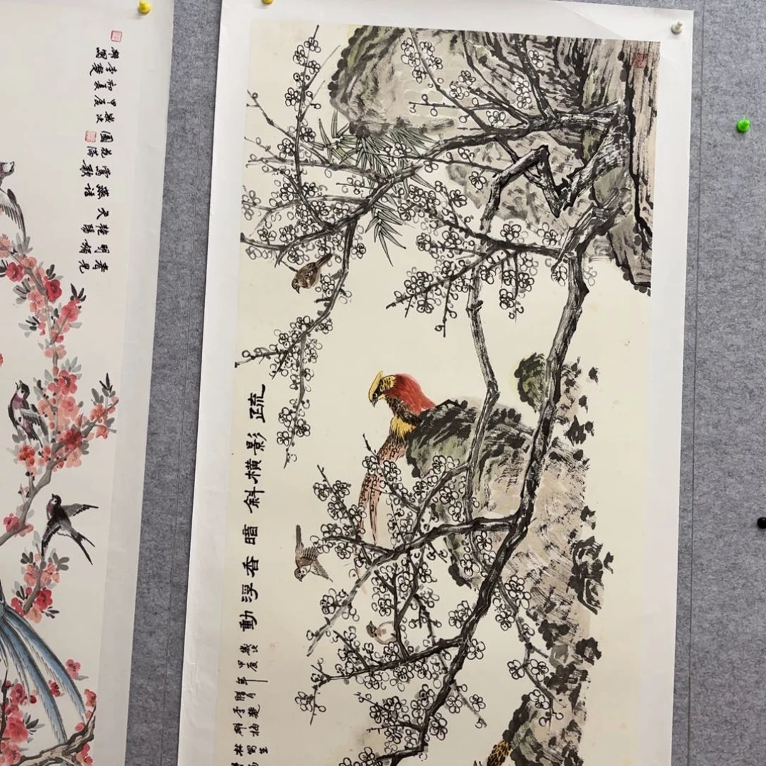 国画花鸟等图案和造型各有
