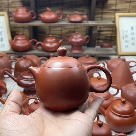 茶壶紫砂是*啊潮州朱泥手拉壶龙门壶