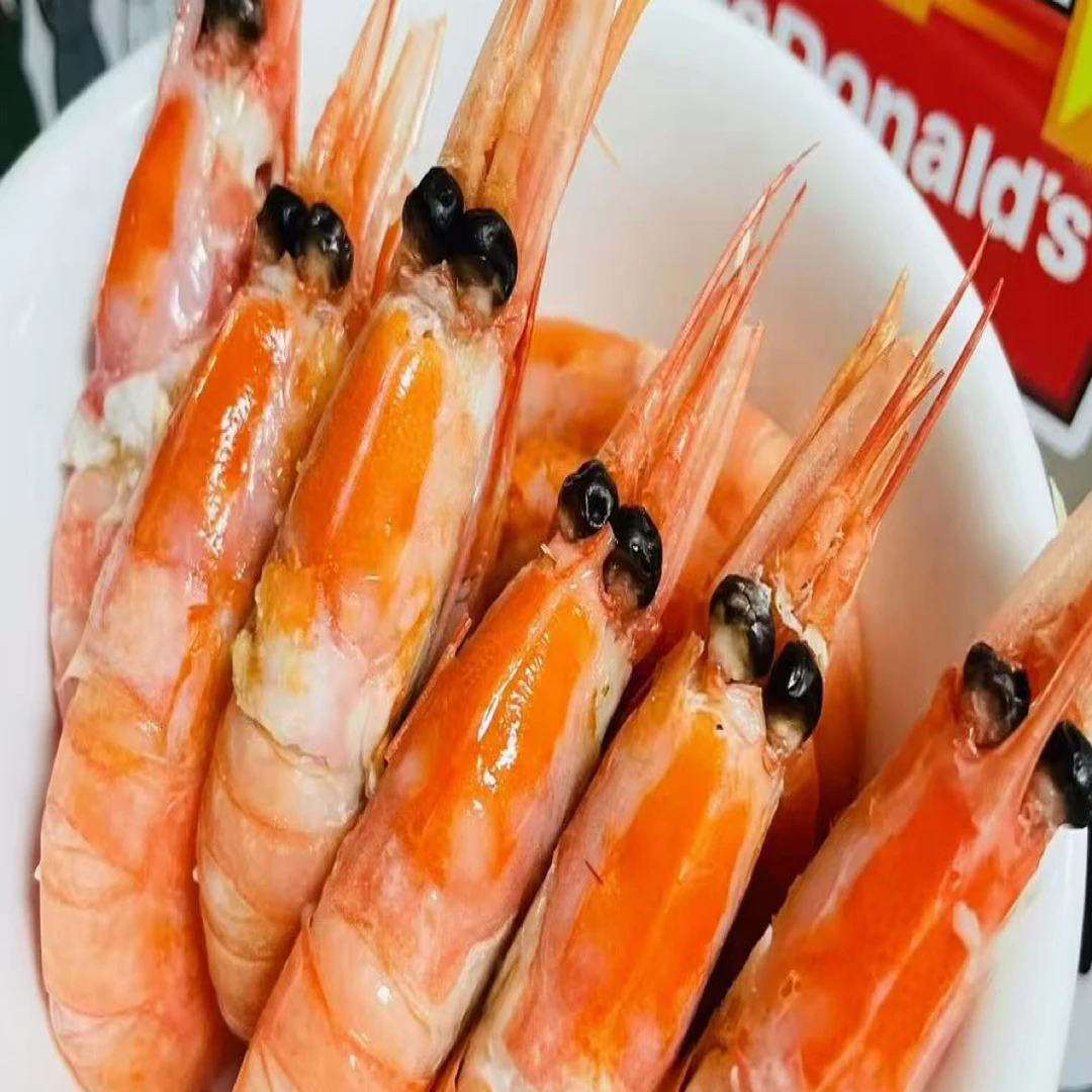 新鲜大规格头膏头籽北极甜虾大号腹籽北极虾2斤熟冻即食海鲜水产