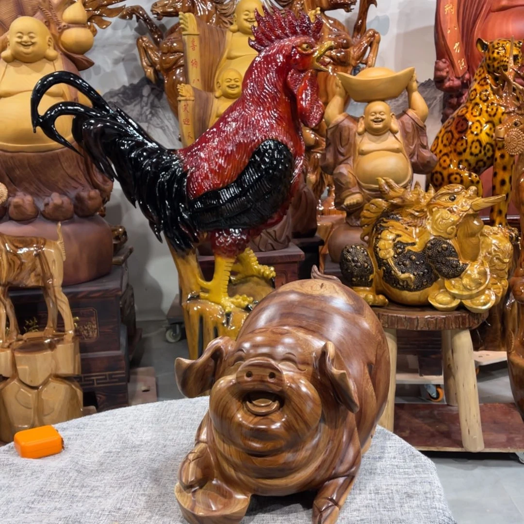 李***来香樟木香樟木手工雕刻福猪