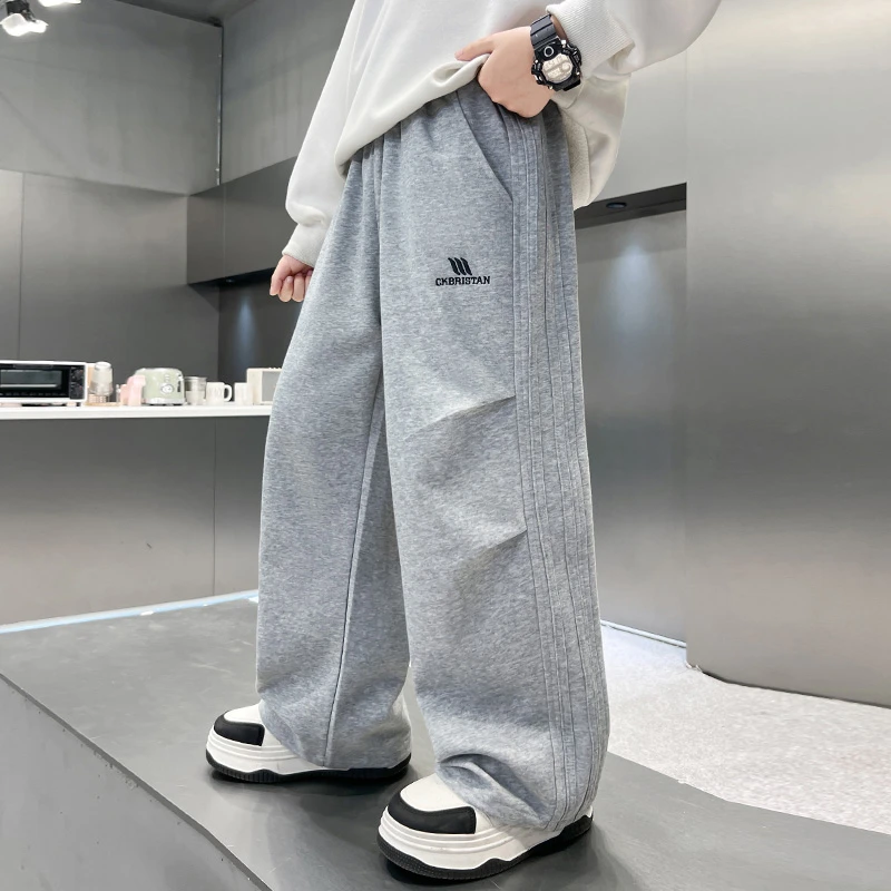 男童秋装休闲裤2025新款中大童秋季宽松男孩春秋款儿童阔腿裤子潮