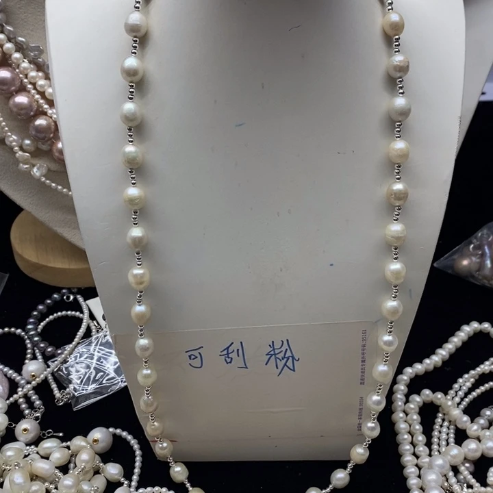 银S925镶嵌淡水珍珠颈饰