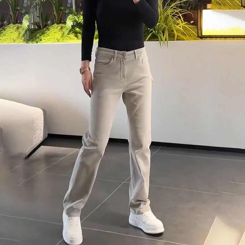 轻奢男装大码潮牌男士时尚新款显瘦休闲春夏设计感牛仔长裤直筒潮
