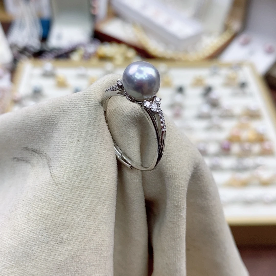 海水珍珠戒指银S925镶嵌