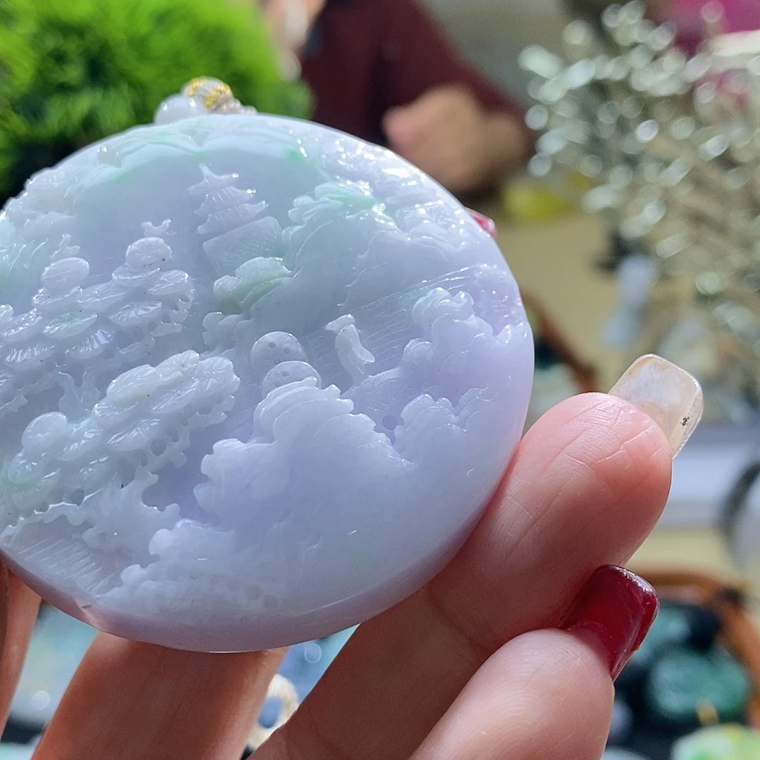 【闪购商品】翡翠颈饰未镶嵌山水