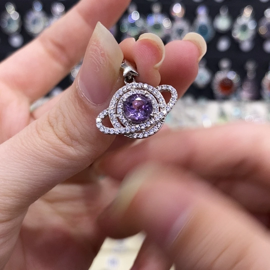 颈饰紫晶银S925镶嵌