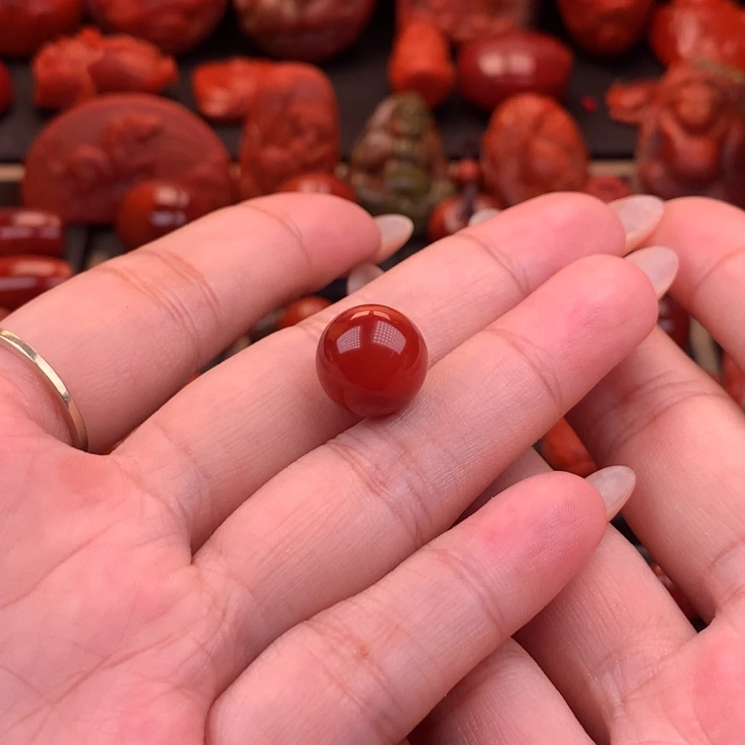 未镶嵌川料原矿高品圆珠12.7mm南红玛瑙