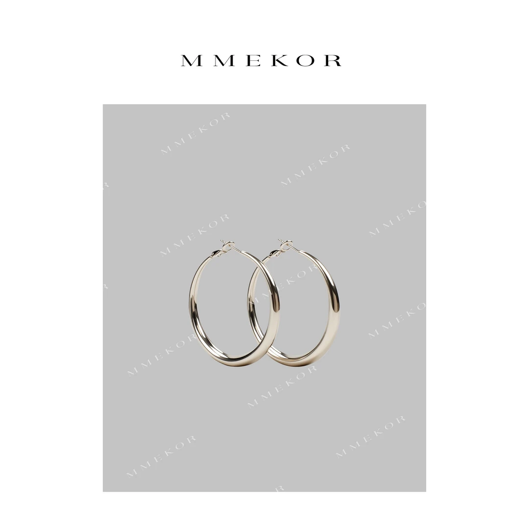 铁合金无非金属耳饰 MMEKOR“素圈耳环” 2025新款辣妹耳饰 25913