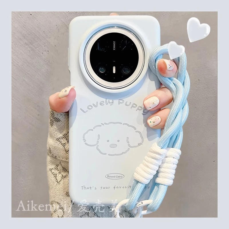 适用华为mate70pro+手机壳Mate60pro可爱涂鸦小狗pura80pro肤感女