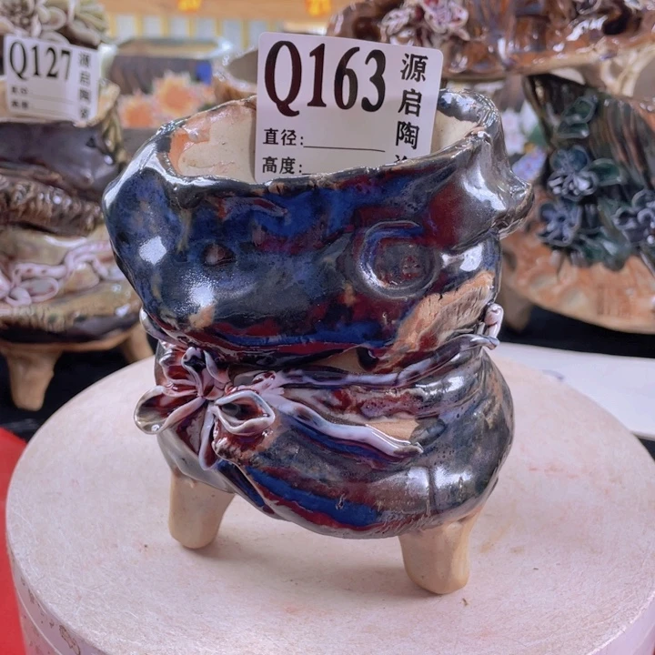 紫砂花盆景德镇陶瓷163