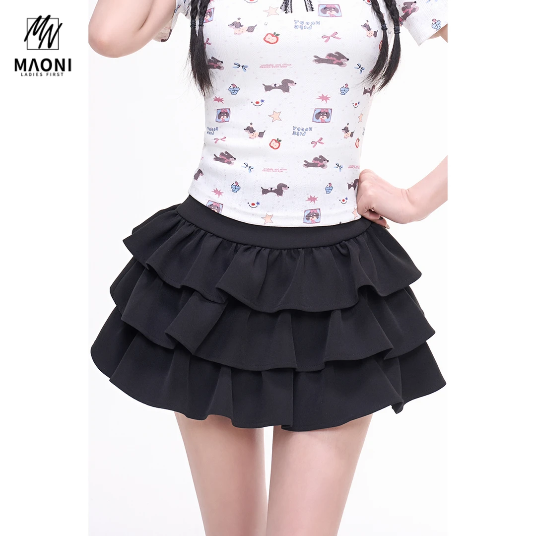 毛妮Peshe【甜酷辣妹蓬蓬裤裙】高腰显瘦a字蛋糕半裙小个子L1409