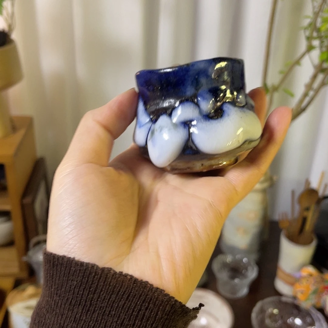 瓷片马场隆志苍穹蓝杯51
