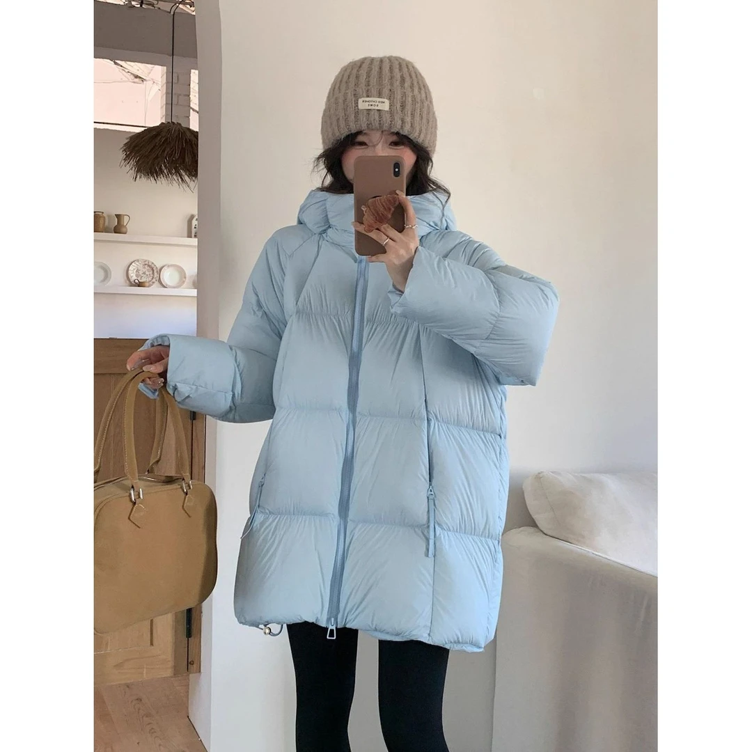 2025冬季新款泡芙女中长款小个韩系彩女士女生冬季外套女款羽绒服