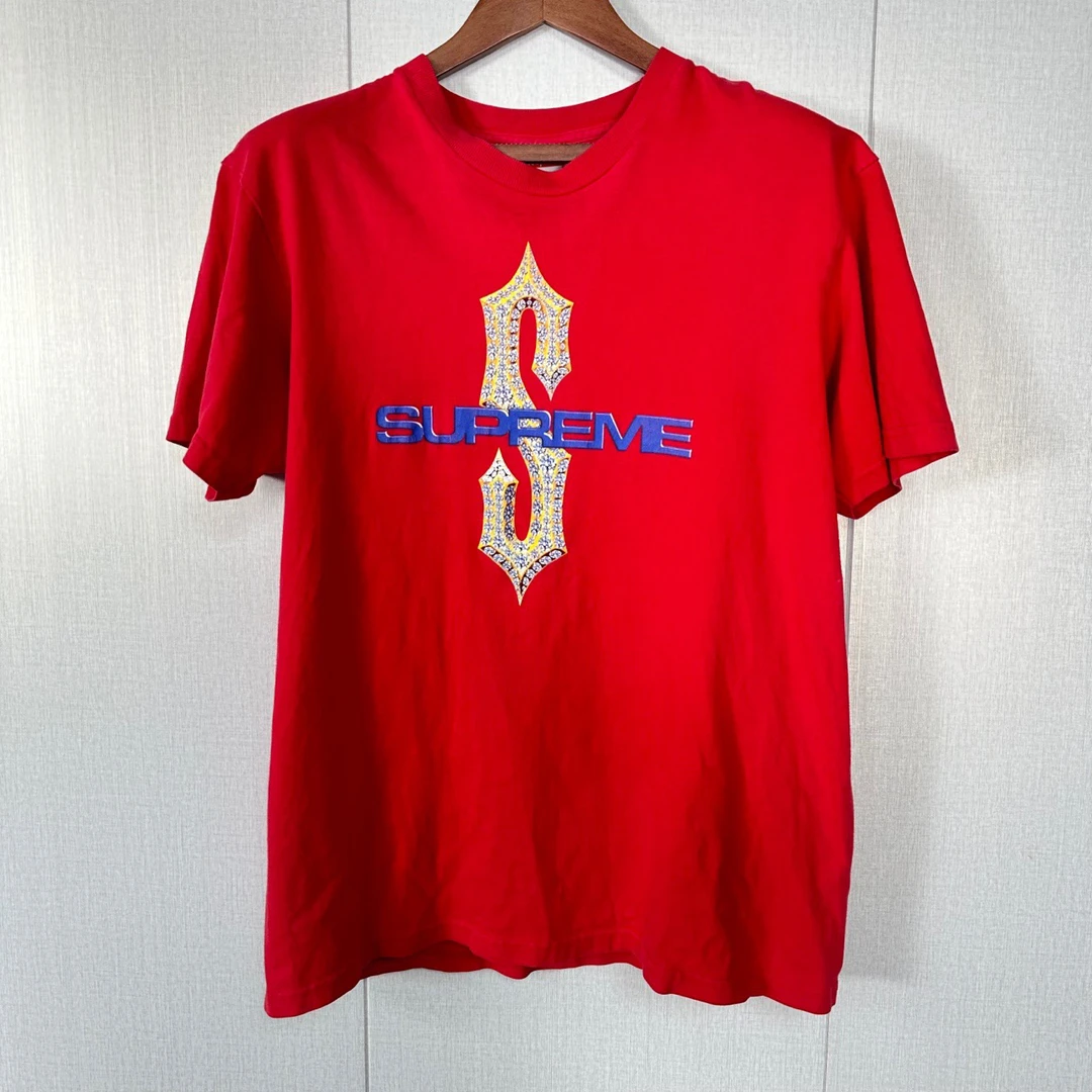 95新 Supreme 红色大logo短袖/M码/95新/10395