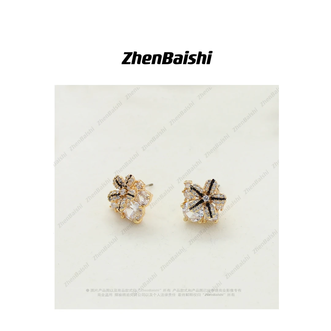 合金锆石耳饰 时尚简约高级感小众精致耳钉【19904】