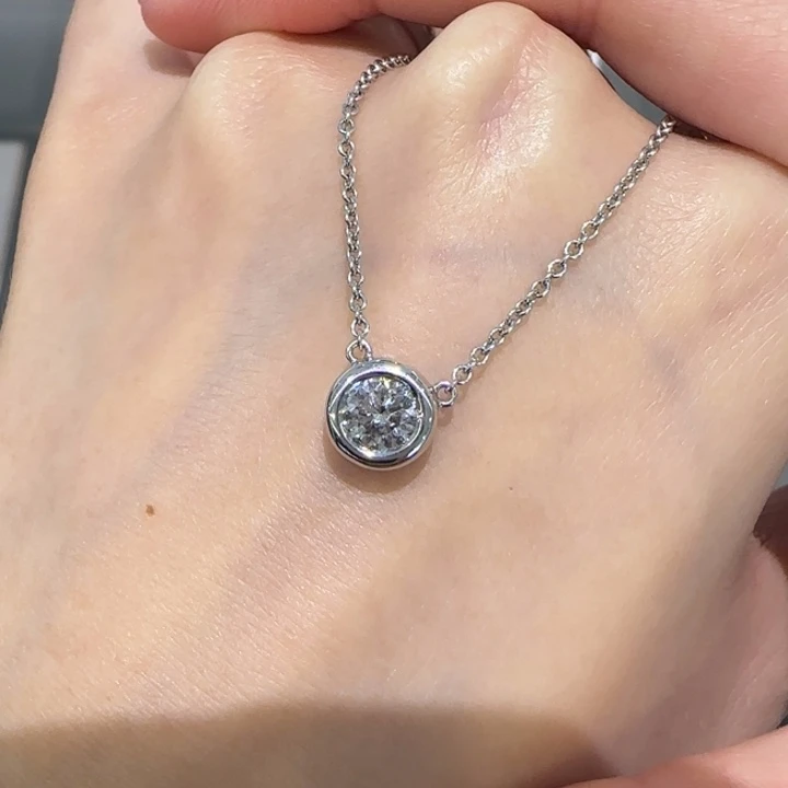 18K金镶嵌实验室培育钻石泡泡项链重金