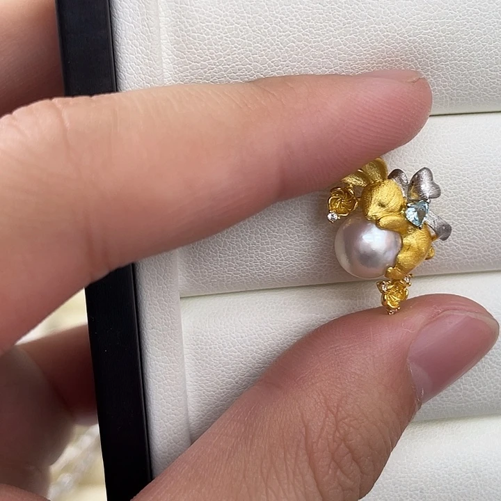 银S925镶嵌吊坠(不含链)海水珍珠