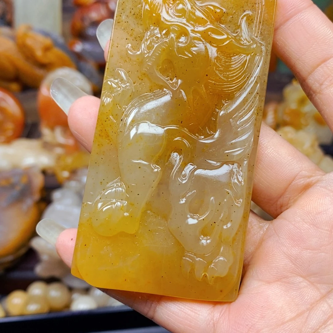 石英质玉（黄龙玉）未镶嵌吊坠(不含链)