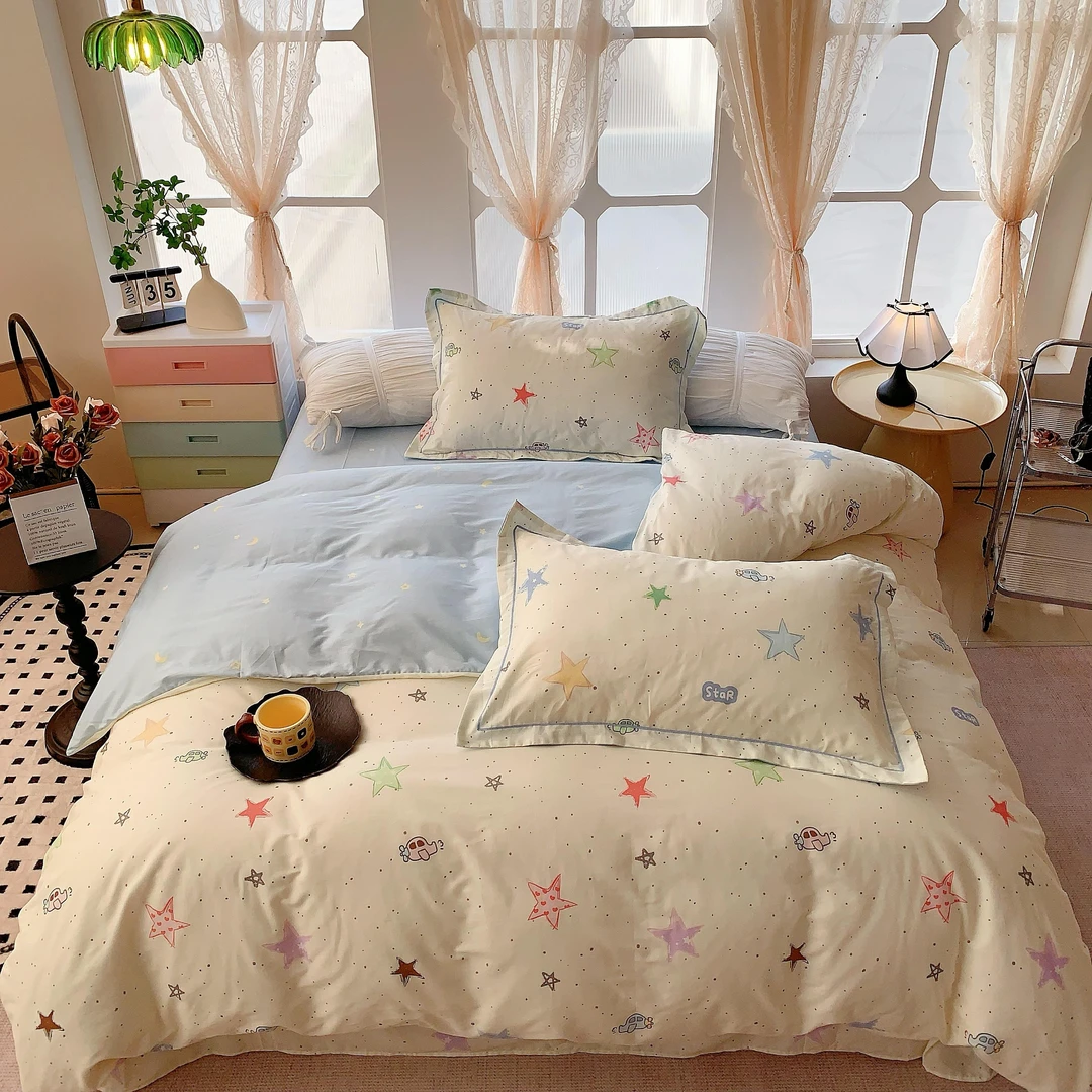 学生宿舍全棉小号三件套纯棉男孩女孩小清新印花床上用品四件套