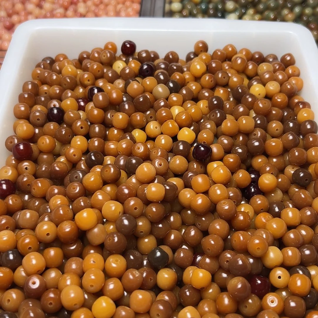 菩提根/象牙果吊坠卡11咖色桶珠120颗