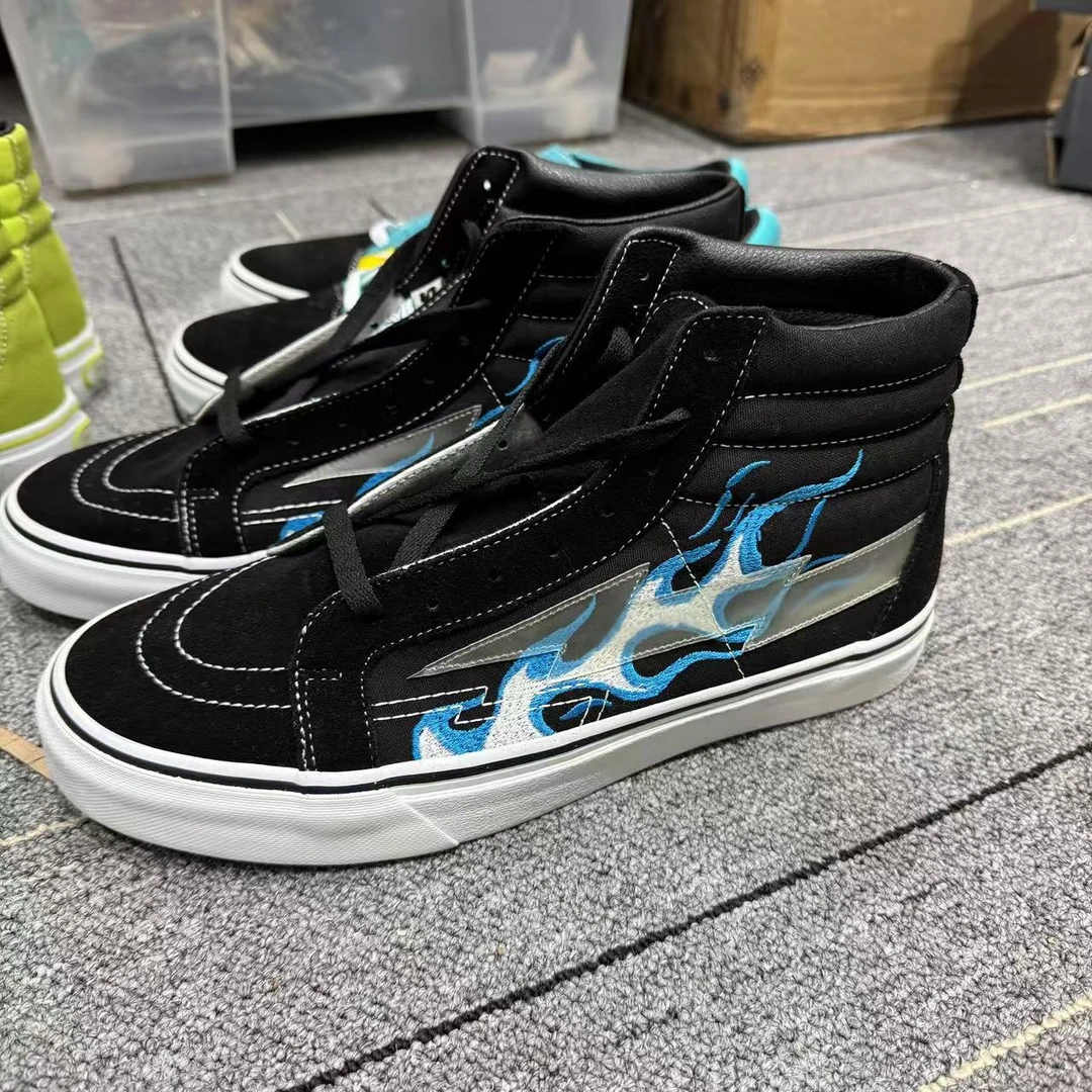 【聚猩】REVENGE 闪电鞋 蓝色火焰 黑色 高帮板鞋