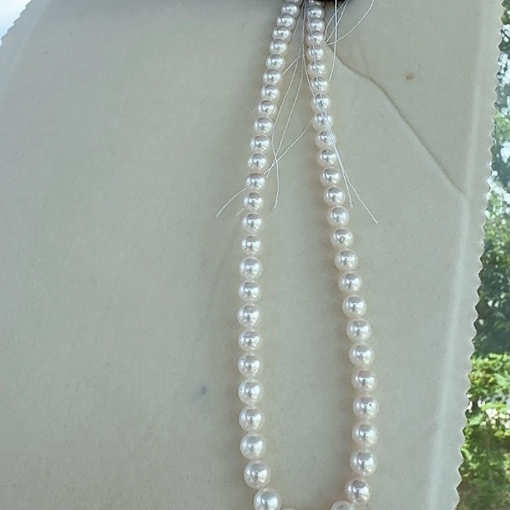 淡水珍珠银S925镶嵌颈饰7.4-8mm