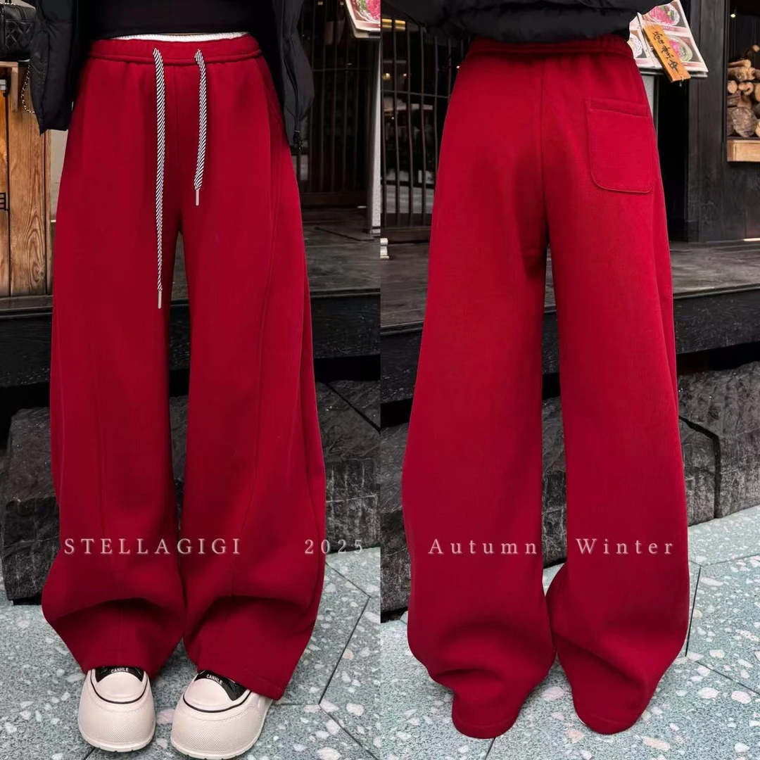 SG / 郭幂幂 AW 时髦松弛感！双色抽绳加绒加厚弯刀卫裤K-20253119