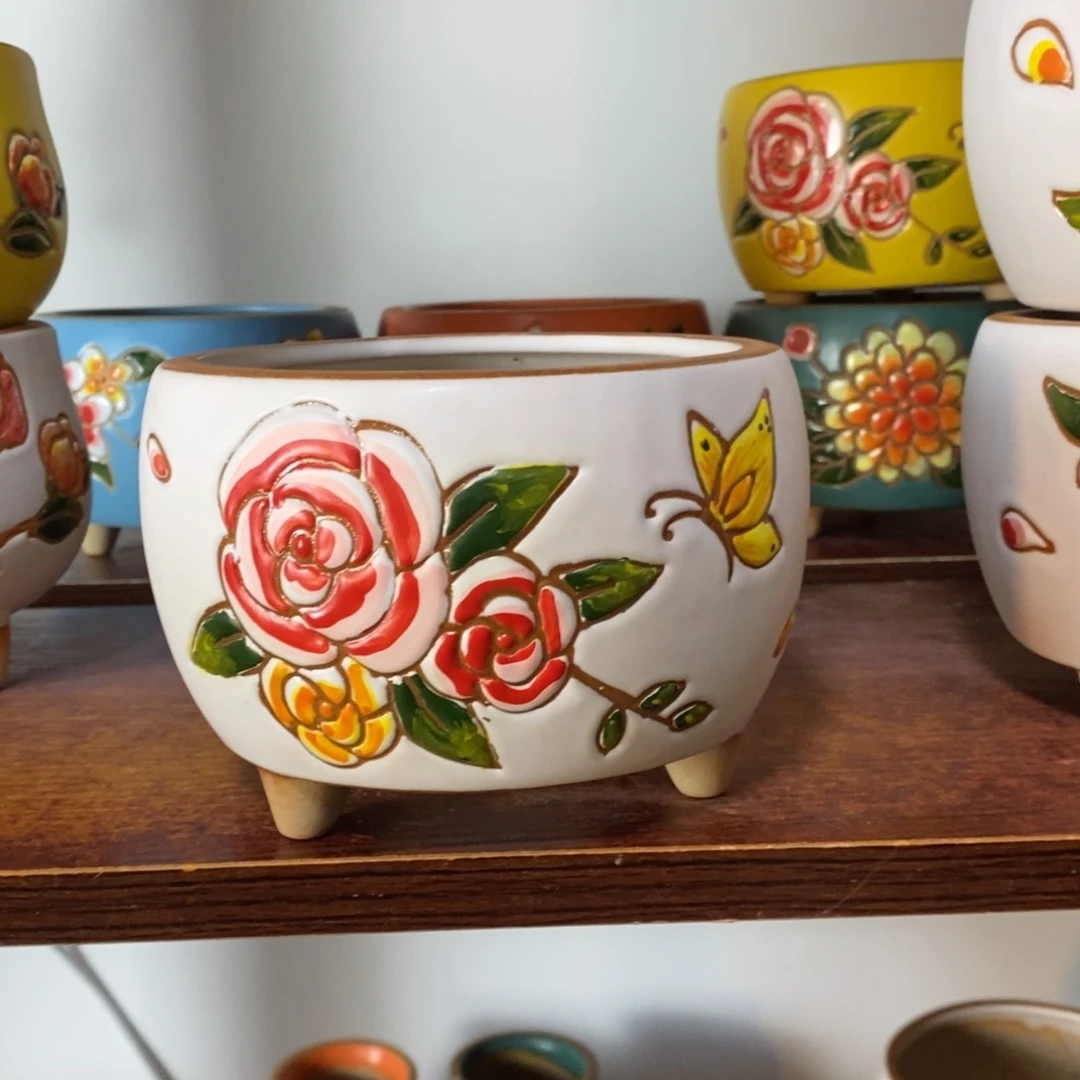 红陶韩式多肉植物花盆