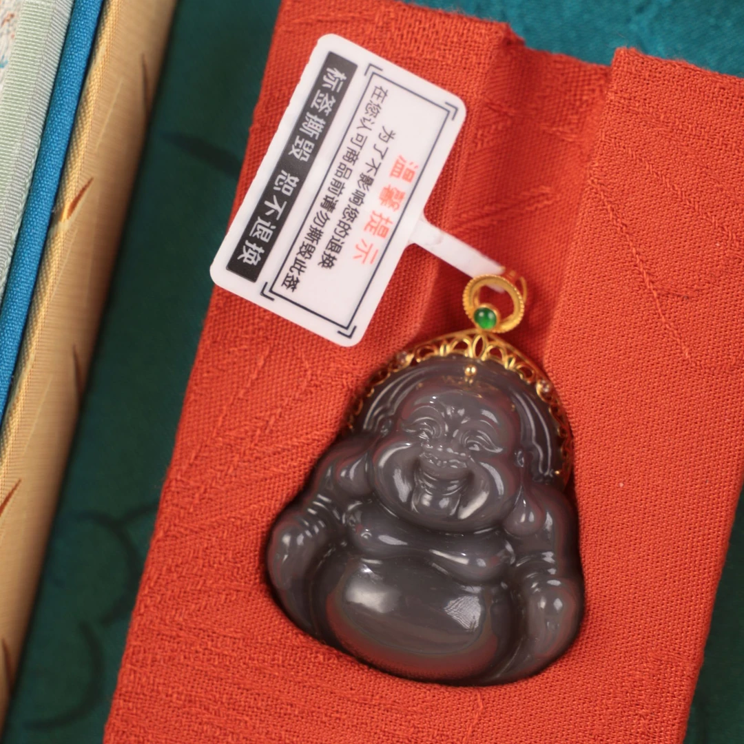 ZR13191二十世纪和田玉弥勒吊坠