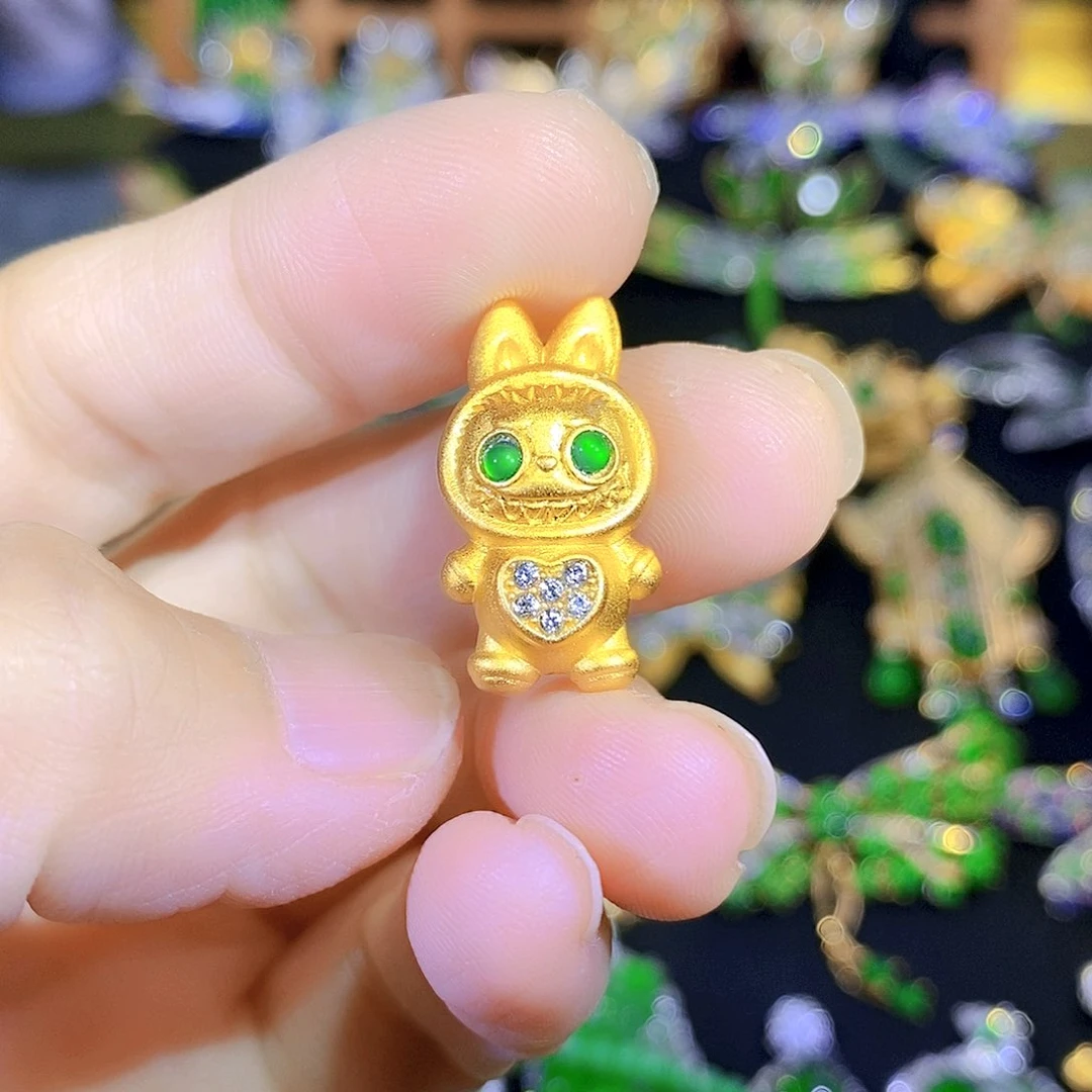 吊坠(不含链)银S925镶嵌翡翠