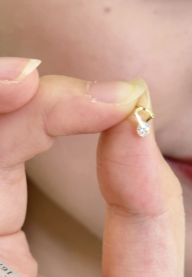 韩国14k金耳骨钉单钻