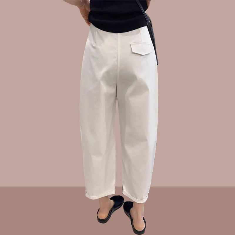 百搭九分高腰哈伦休闲裤女2025夏季新款时尚洋气宽松西装裤镰刀裤