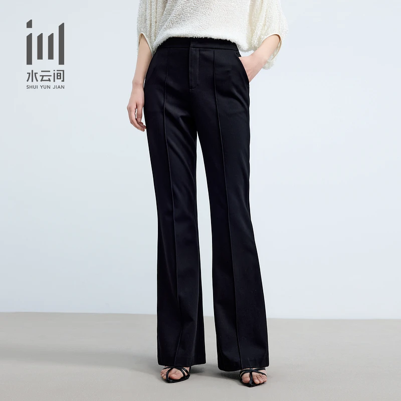 水云间女装 高腰简约休闲裤喇叭裤长裤2025春季新款12510267