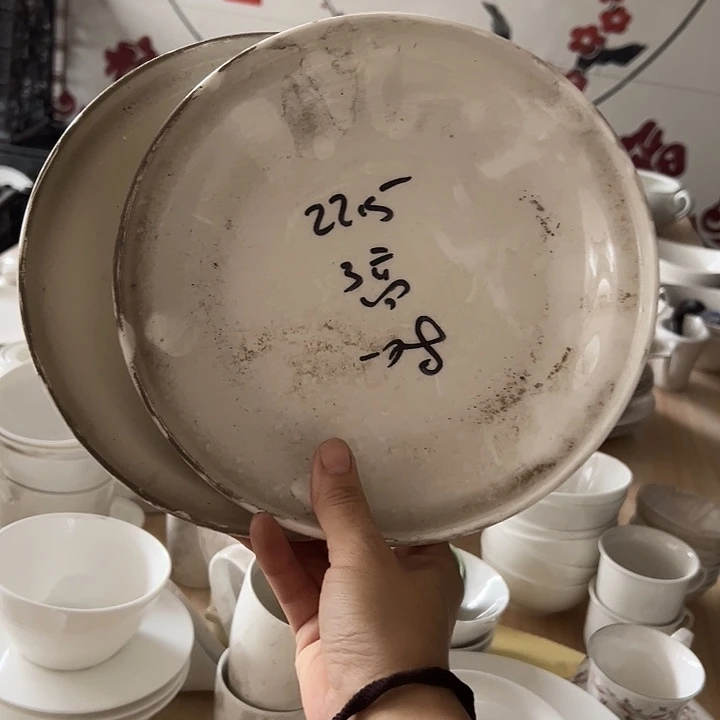 国营尾货骨瓷盘一对