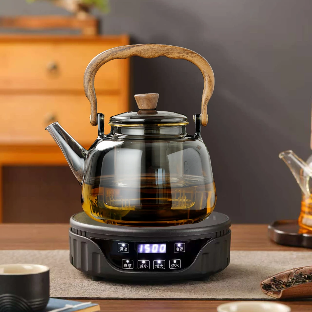 简约玻璃煮茶壶家用烧水壶煮茶器耐热煮茶炉套装轻奢保温电陶炉用