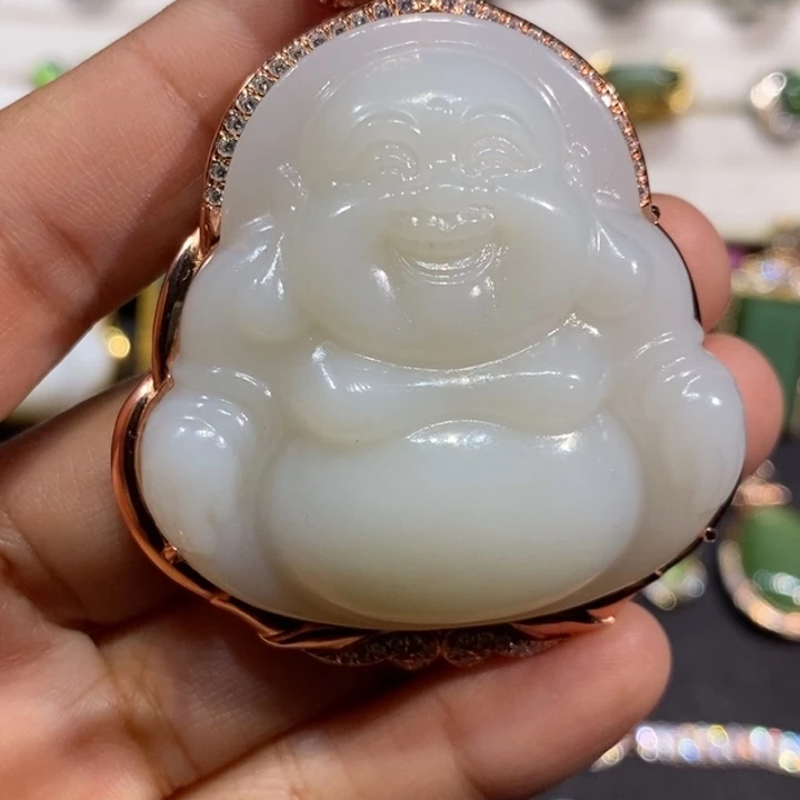 和田玉银S925镶嵌颈饰