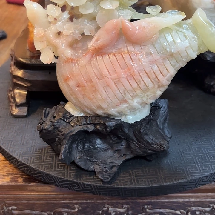 寿山石花开花谢摆件
