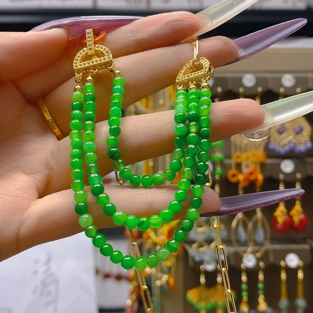 翡翠合金耳饰翡翠