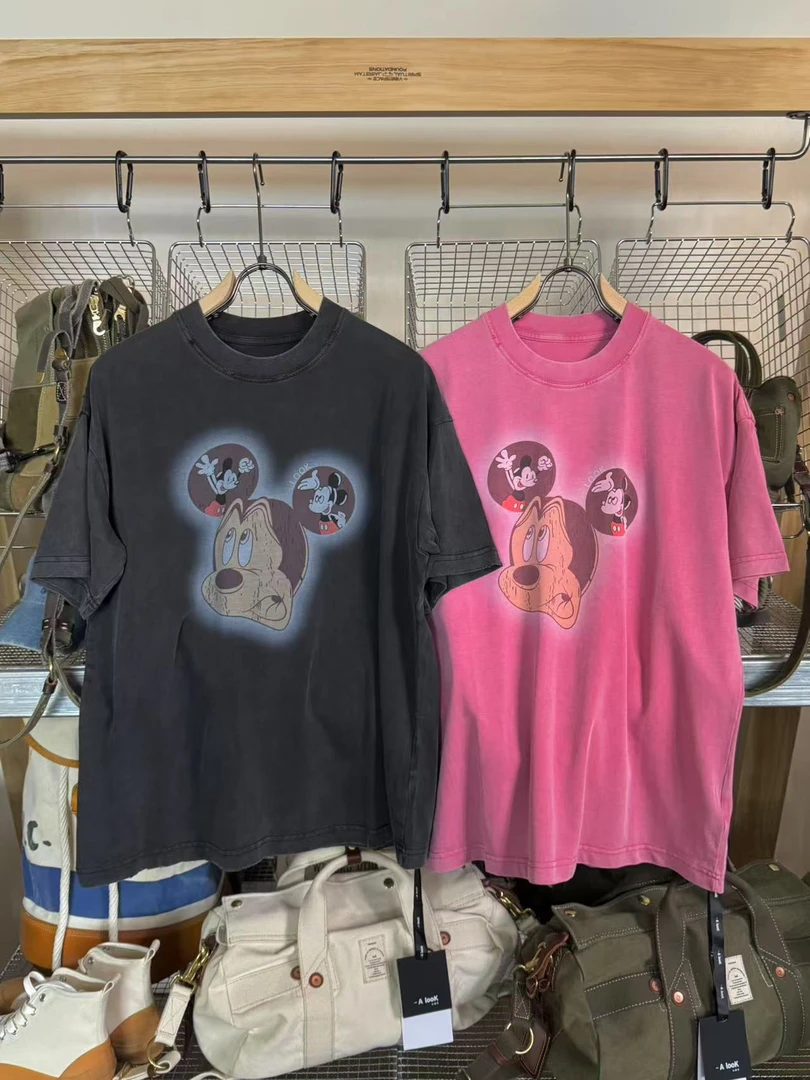 【断码捡漏】T1062-【童趣米奇】美式复古水洗海报风印花T恤