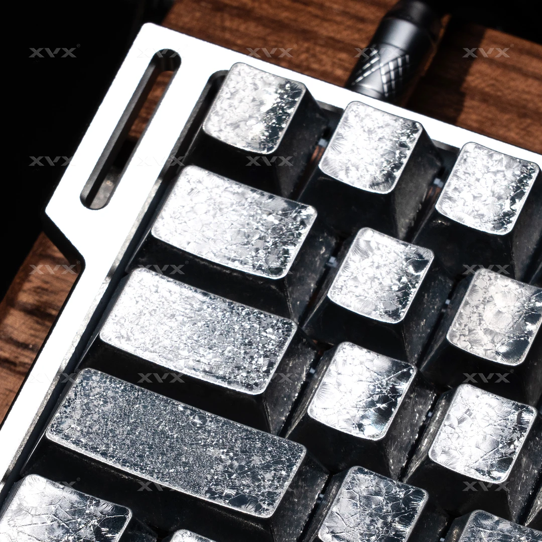 XVX冰霜键帽金属质感键盘帽原厂客制化侧刻透光个性冰晶wooting60