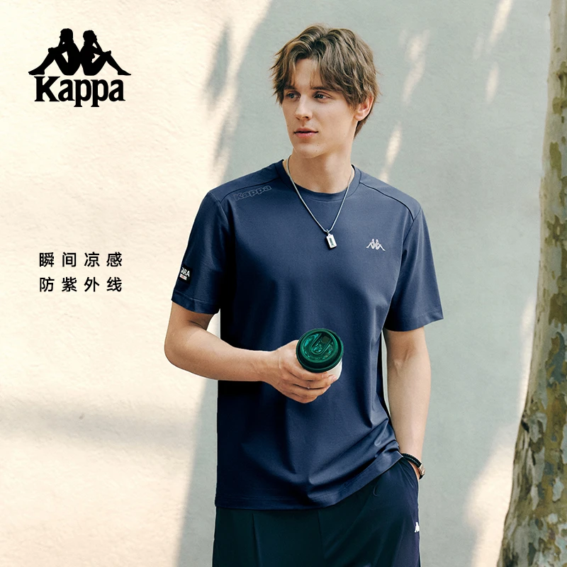 Kappa卡帕短袖GARA系列男夏防晒运动复古T恤凉感休闲半袖