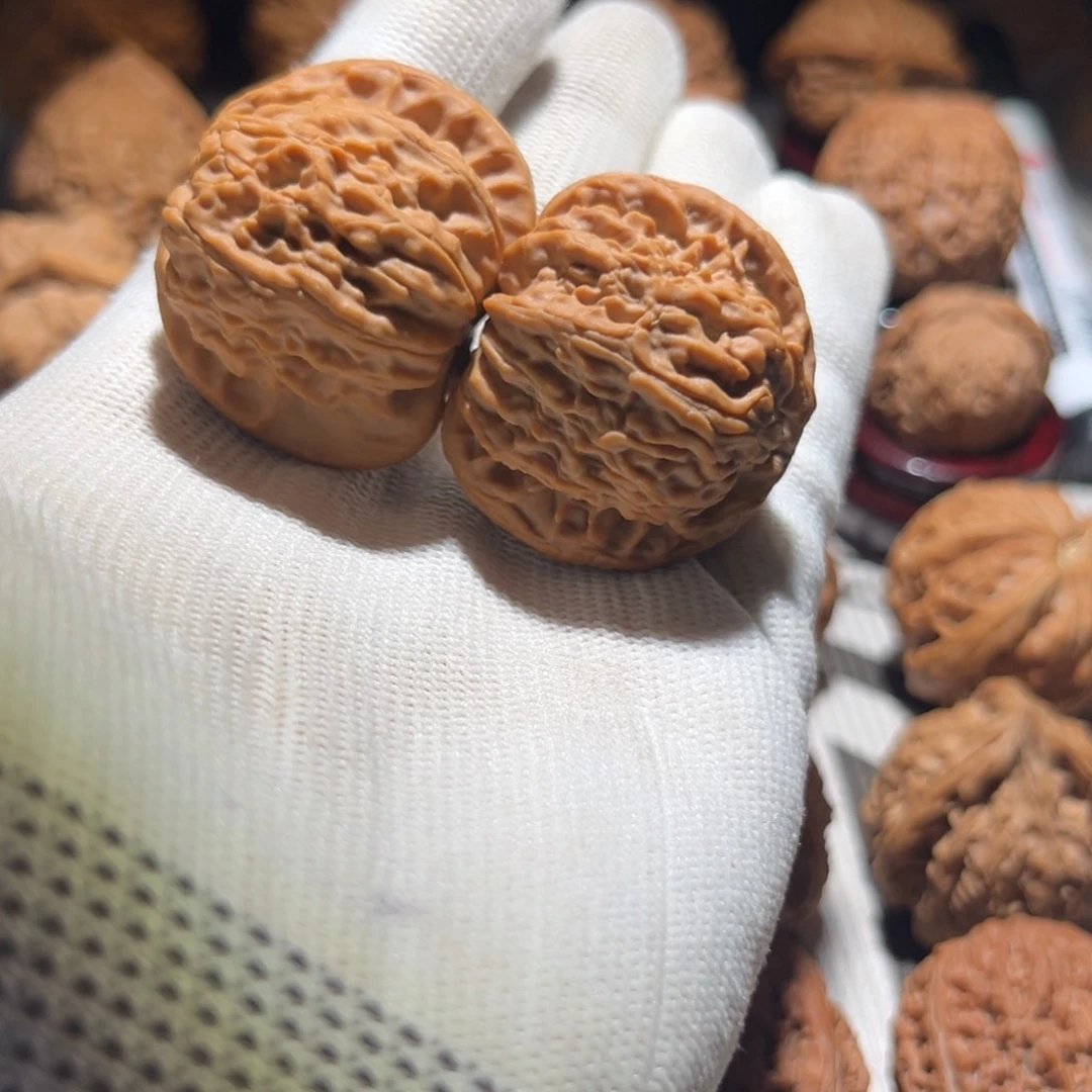 把件桃核a37。   白狮子