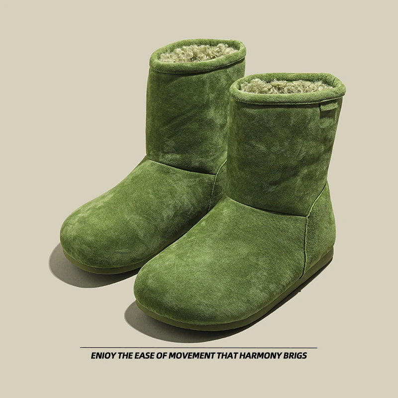 2024冬季新款时尚百搭真皮雪地靴百搭骑士靴内增高潮套筒两穿