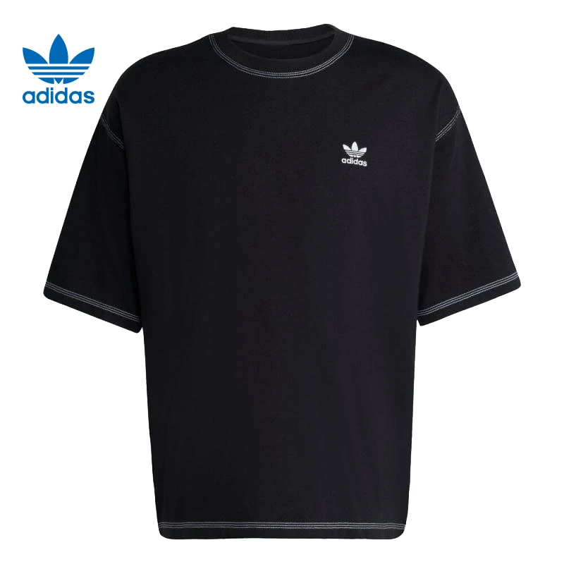 adidas Originals阿迪达斯三叶草男子针织无领短T恤JW0971