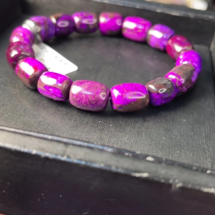 苏纪石（舒俱来）未镶嵌手串红丝绒桶珠10m