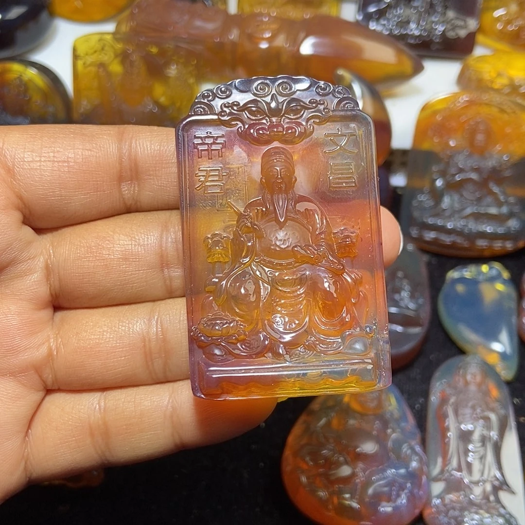 琥珀未镶嵌颈饰缅甸天然琥珀吊坠